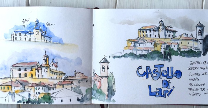 Illustration von Unterwegs: Lari in Italien Von der llustratorin und Zeichnerin Monika Moche